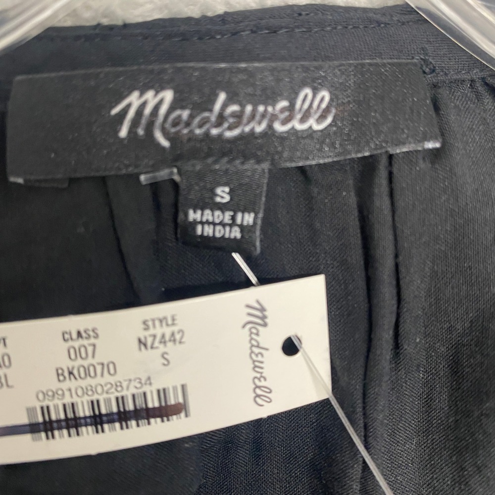 Madewell Top Women Small Jet Black Blaire Eyelet Ruffle Sleeve Button Up NZ442 - Picture 5 of 10
